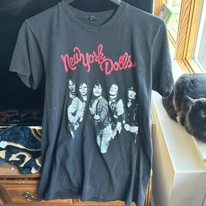 Vintage New York Dolls T-shirt, 70s Punk,  Black, Large